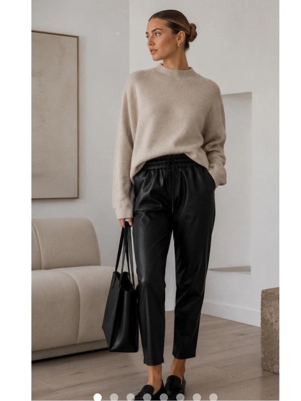 LOFT Faux Leather Drawstring Pant